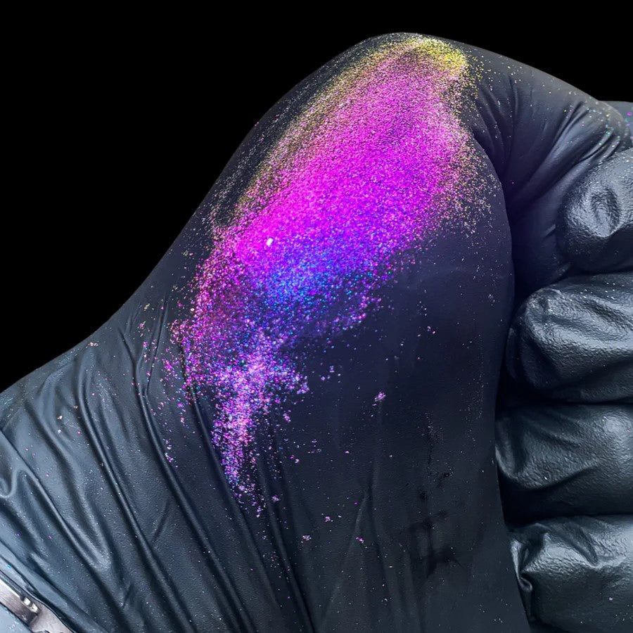 Vibrant Violet Purple Gold Super Chameleon Mica Pigment for Epoxy Resin on Wood Edge