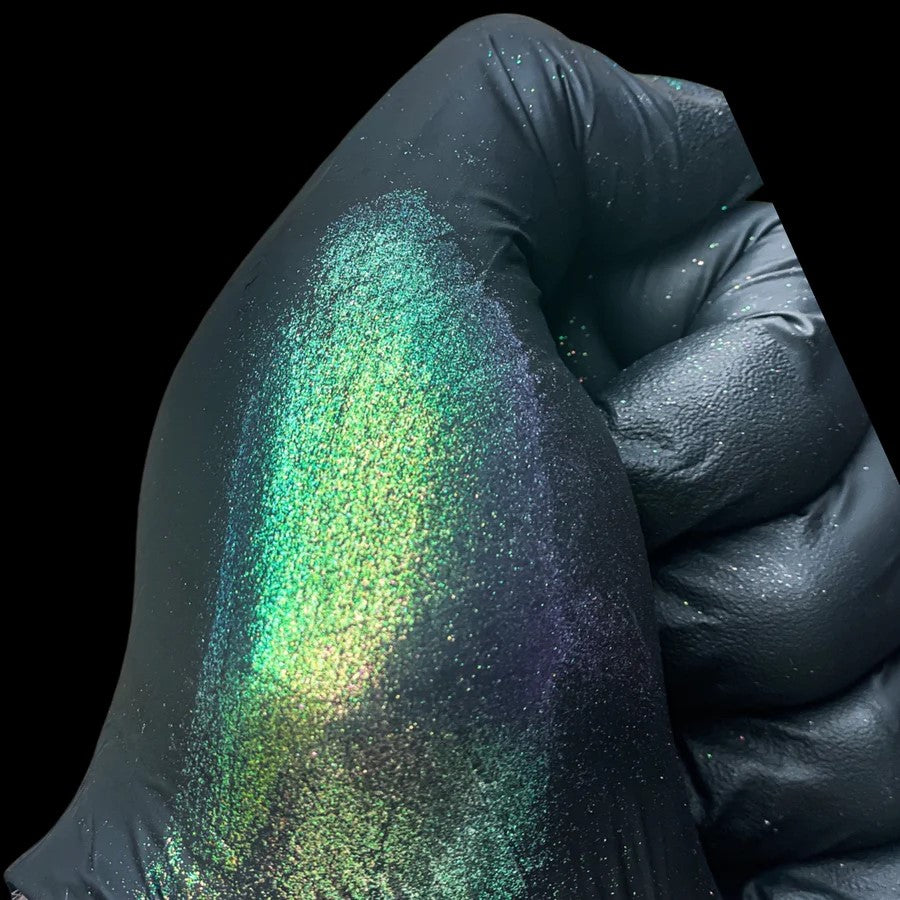 Health of Mind Art Royal Blue/Purple/Gold 1g Super Chameleon Mica Pigment for Epoxy Resin in timber background