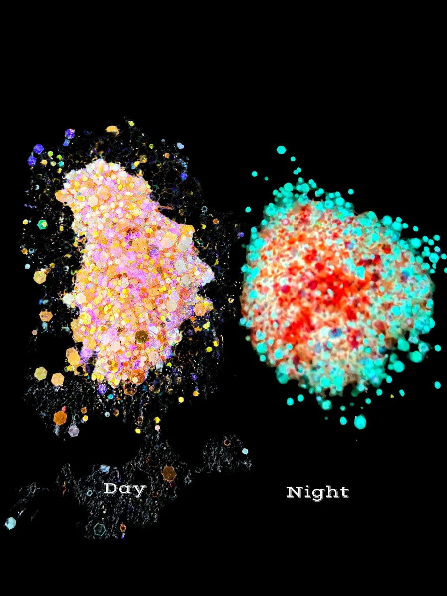 Chunky holographic glitter pigment for epoxy resin in Mandarin shade, by Health of Mind Art