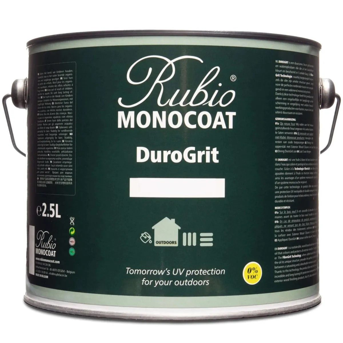 Rubio Monocoat DuroGrit Exterior Oil Finish in Green on Pine - Angle showcasing FibreGrit Technology