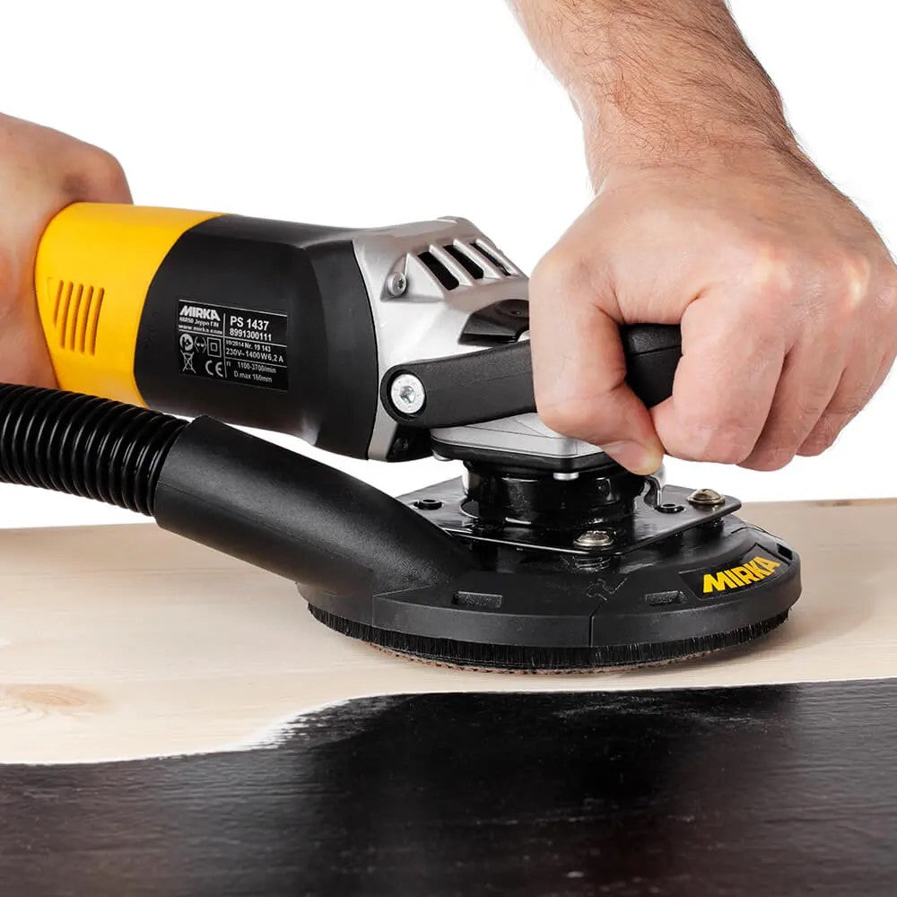 Mirka Dust Suction Hood attachment for PS 1437 Polisher, efficient dust collection solution for woodworking enthusiasts and professionals