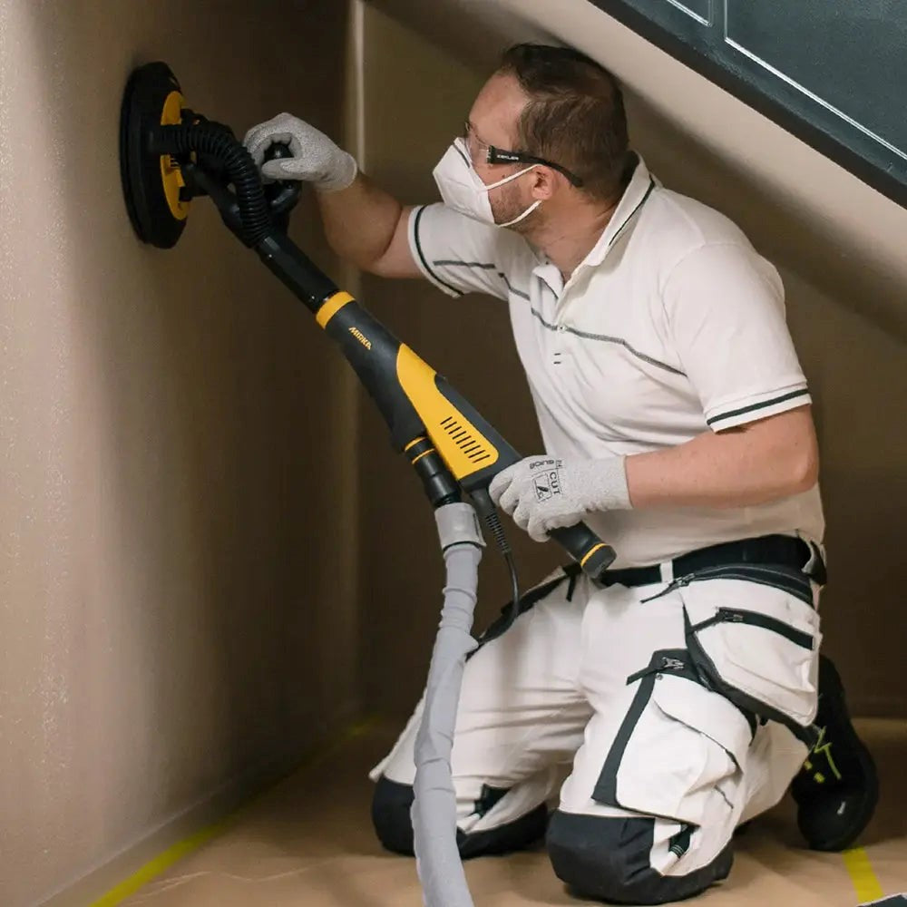 Mirka LEROS-S 225mm Wall Sander in action on bag