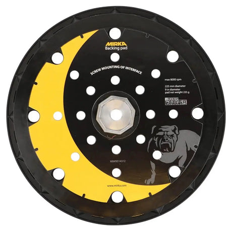 Mirka 225mm Backing Pad for LEROS electric orbital sander with 25H grip and 8 screws