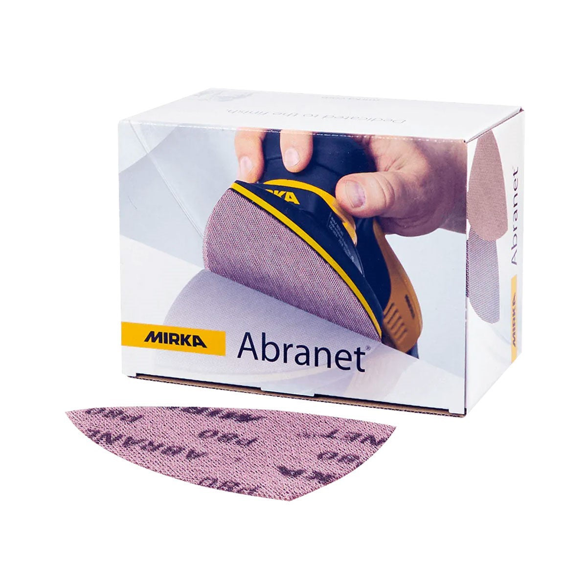 Mirka Abranet DEOS DELTA Sanding Sheet - 10 Pack in action