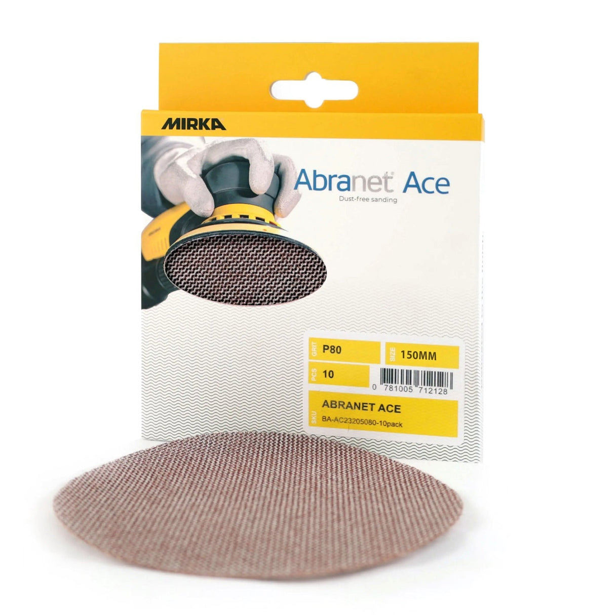 Mirka Abranet Ace Ceramic Sanding Discs 150mm 10 Pack - Mix Coarse Grits 80, 120, 180, 240, 320