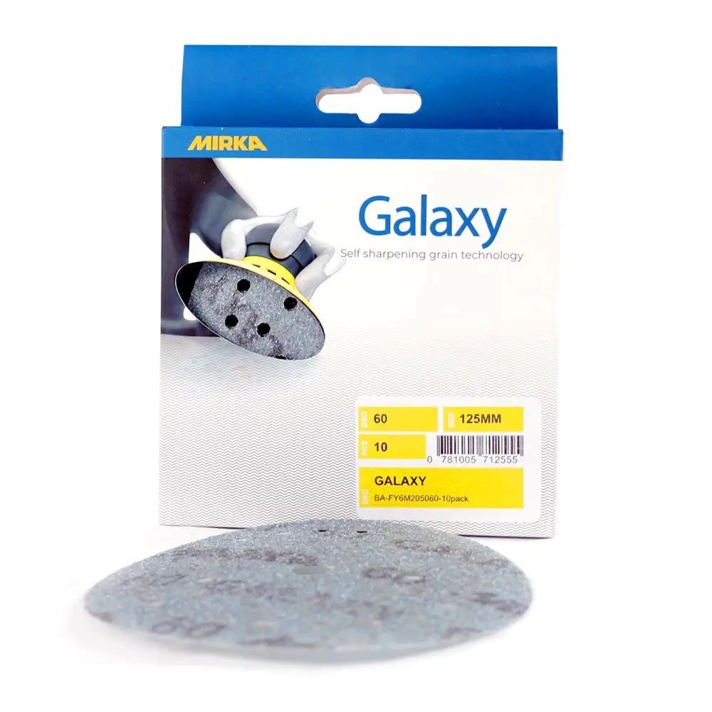 Mirka Galaxy Sanding Discs 125mm - Mix Fine Pack of 10, high-quality sanding gear for woodworking enthusiasts and professionals