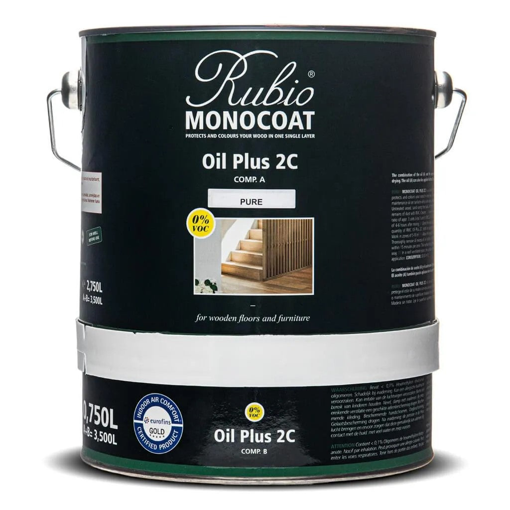 Rubio Monocoat Oil Plus 2C Hard Wax Oil kit on White Oak - Pure 3.5L Australian woodworking tools store