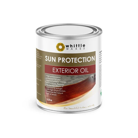Whittle Waxes Sun Protection Exterior Oil UV Resistant, 1 Litre Size - Protects timber from sun damage with clear finish