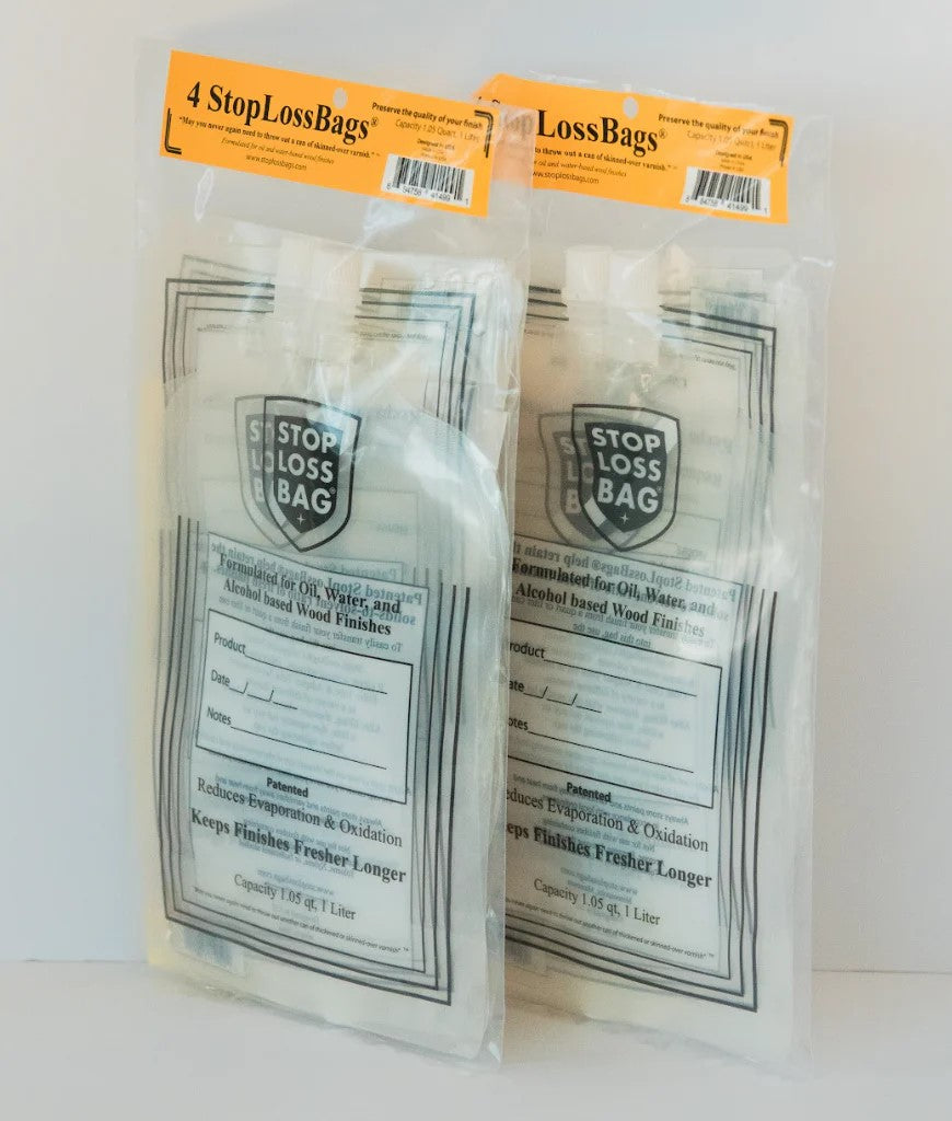 StopLossBag Pouch Set of 8 Airtight Wood Finish Preserver Pouches in Australian English