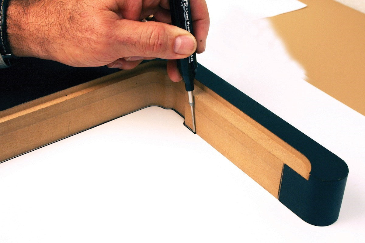 FastCap Long Nose Pattern Marker Silver 3mm in use on Kaizen Foam, showcasing its bold 3mm tip and 47mm reach