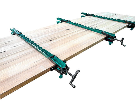 Torquata Set of 2 Panel Clamps showing dual steel bar design in use