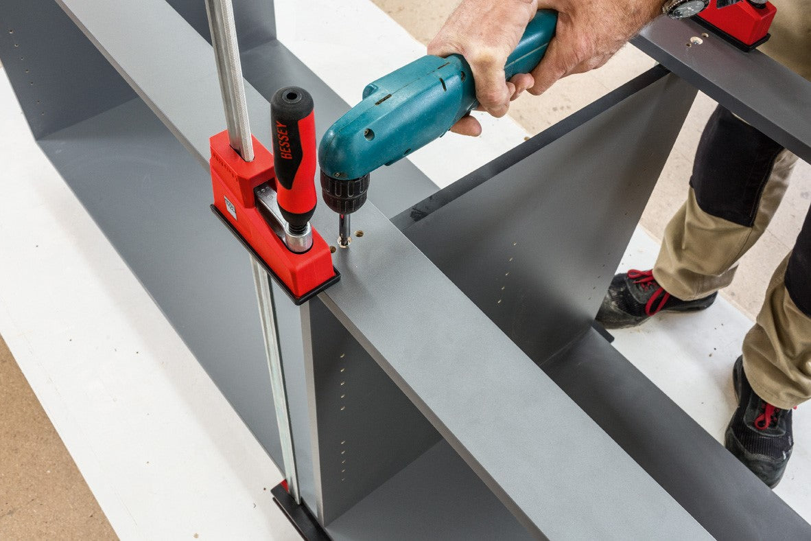 Bessey K-Body Revo Parallel Clamps 600mm in action, clamping a woodworking panel