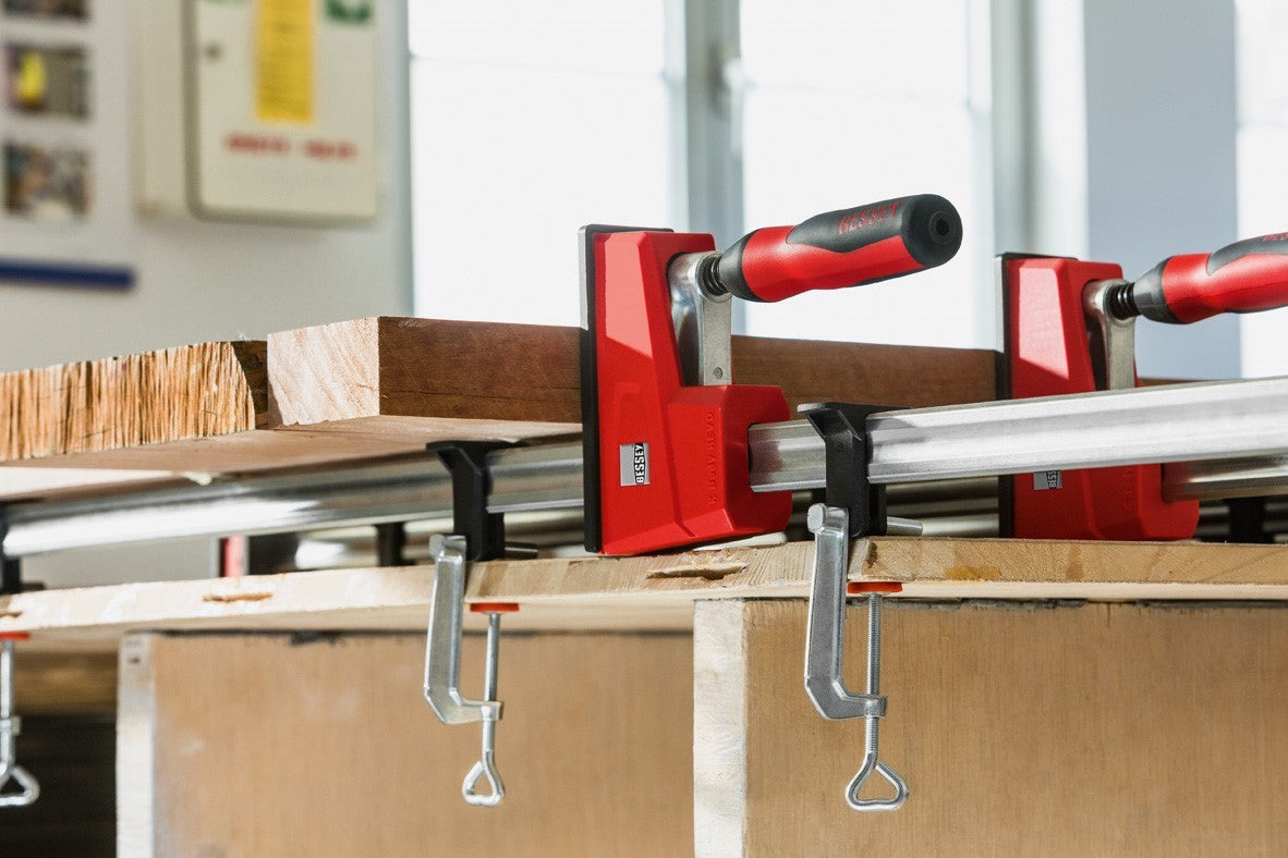 Bessey K-Body Revo 1250mm Panel Clamp in action on woodworking project