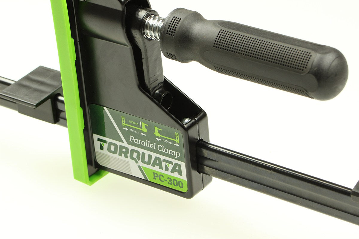 Torquata 914mm Capacity Panel Clamp in action, securely holding wood panels