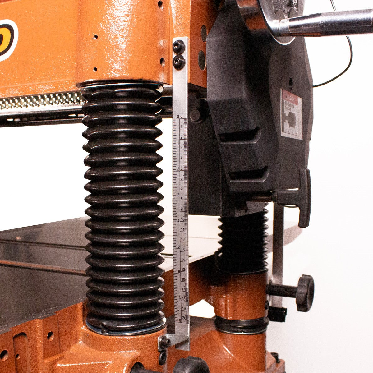 Sherwood 16in Industrial Thicknesser with Helical Cutterhead in action, delivering precision planing results