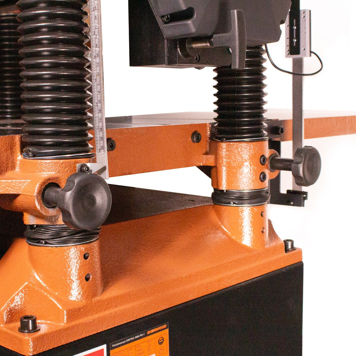 Sherwood 20in Industrial Thicknesser Helical Cutterhead in workshop setting