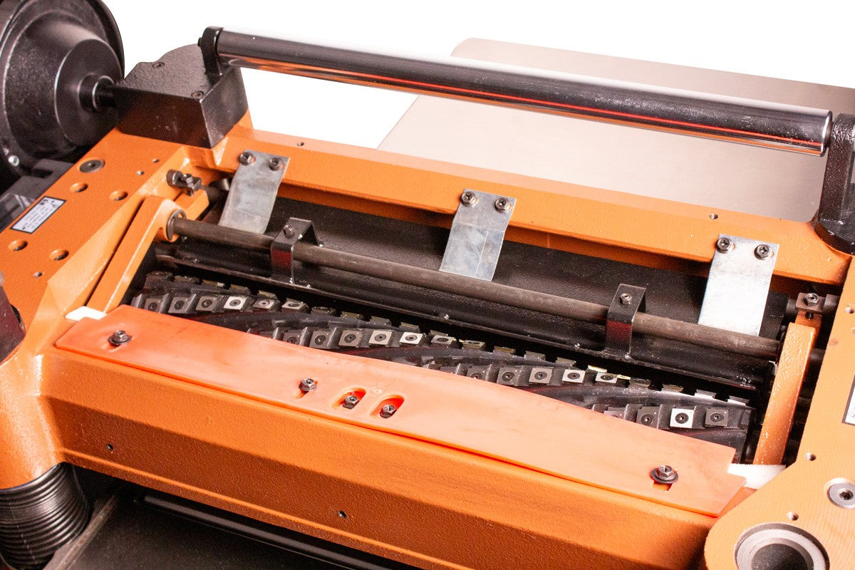 Sherwood 20in Industrial Thicknesser with Helical Cutterhead in action at an Australian workshop