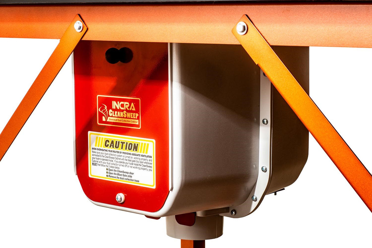 Incra LS Super System 635mm Combination Kit with MAST-R Lift & SRM-1800 Motor in use on a woodworking table