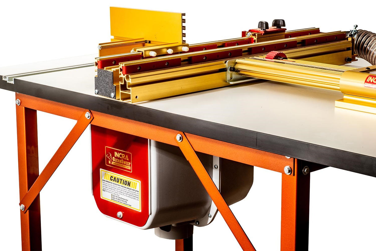 Incra LS Super System 635mm Combination Kit with MAST-R Lift & SRM-1800 Motor, side view with router lift