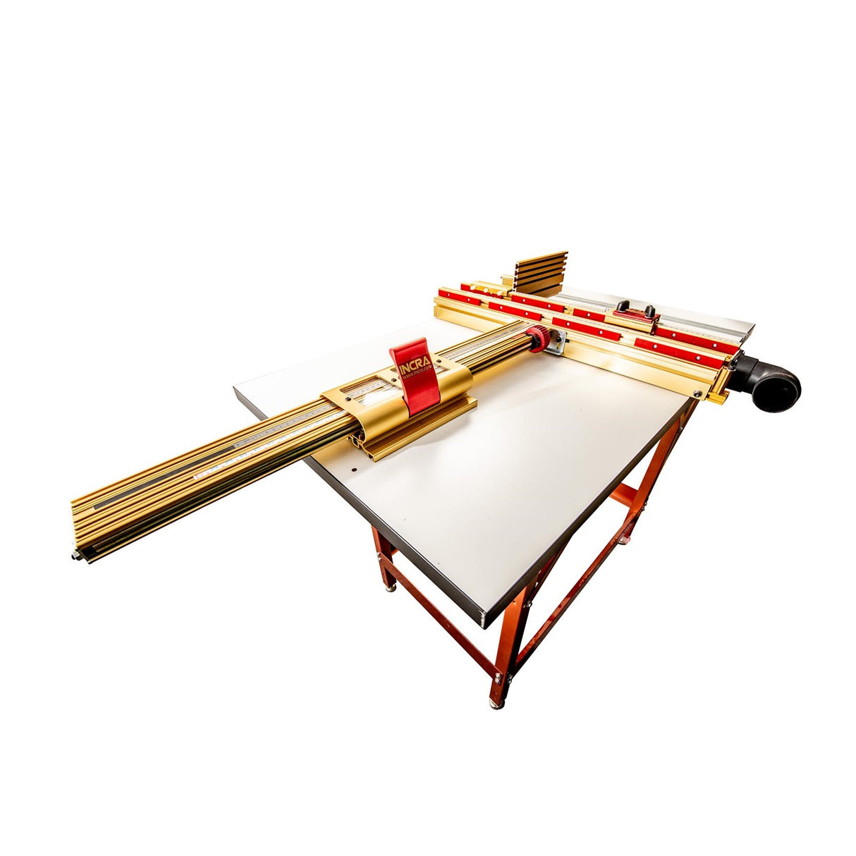 Incra LS Super System 635mm Combination Kit with MAST-R Lift & SRM-1800 Motor, detailed close-up of router table setup