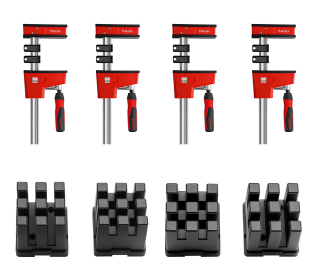 Australian Bessey K-Body Clamps set with framing blocks for secure and precise woodworking clamping solutions