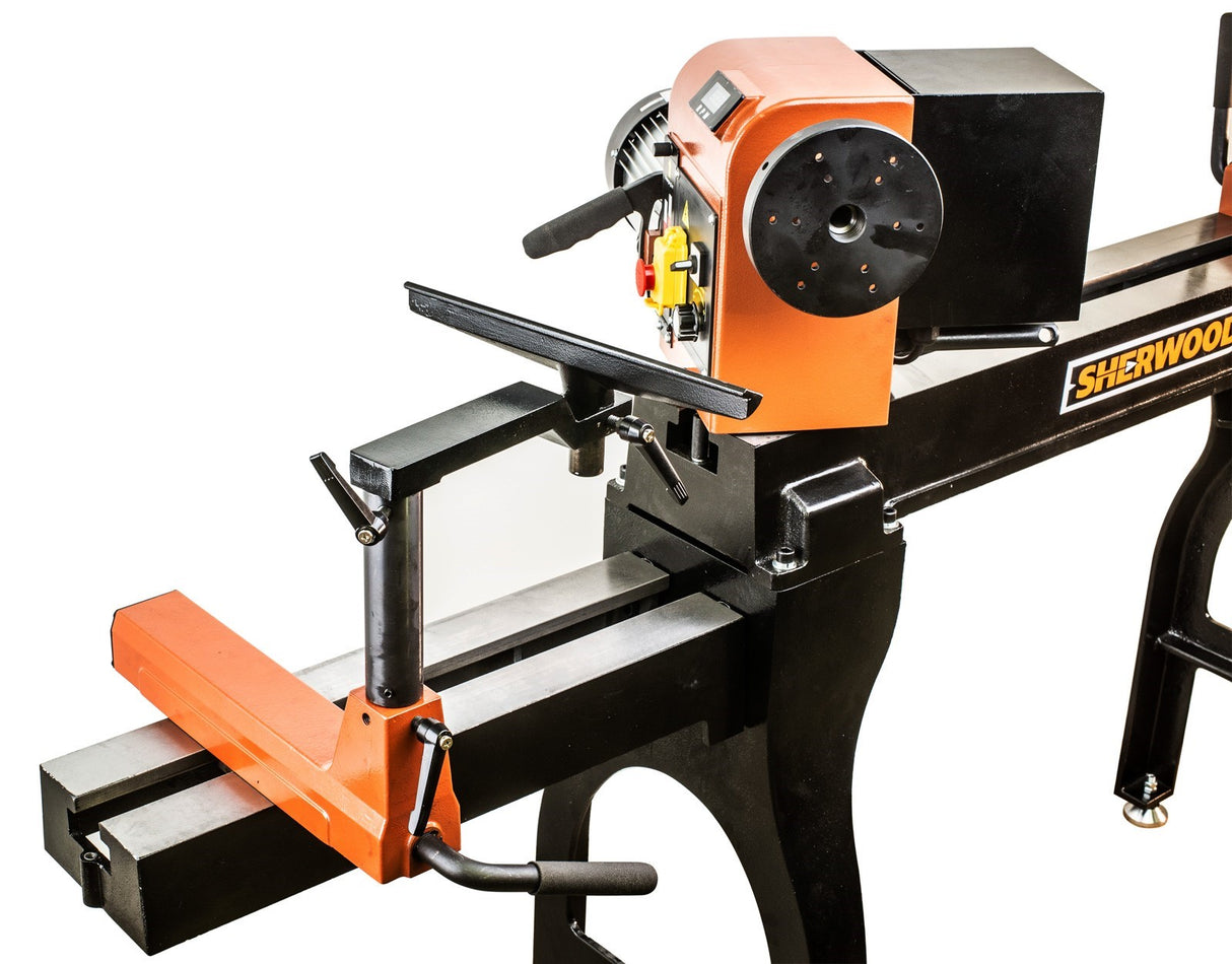 Sherwood Maxi EVS Wood Lathe 400mm Swing 1500W 2HP with Bed Extension in action