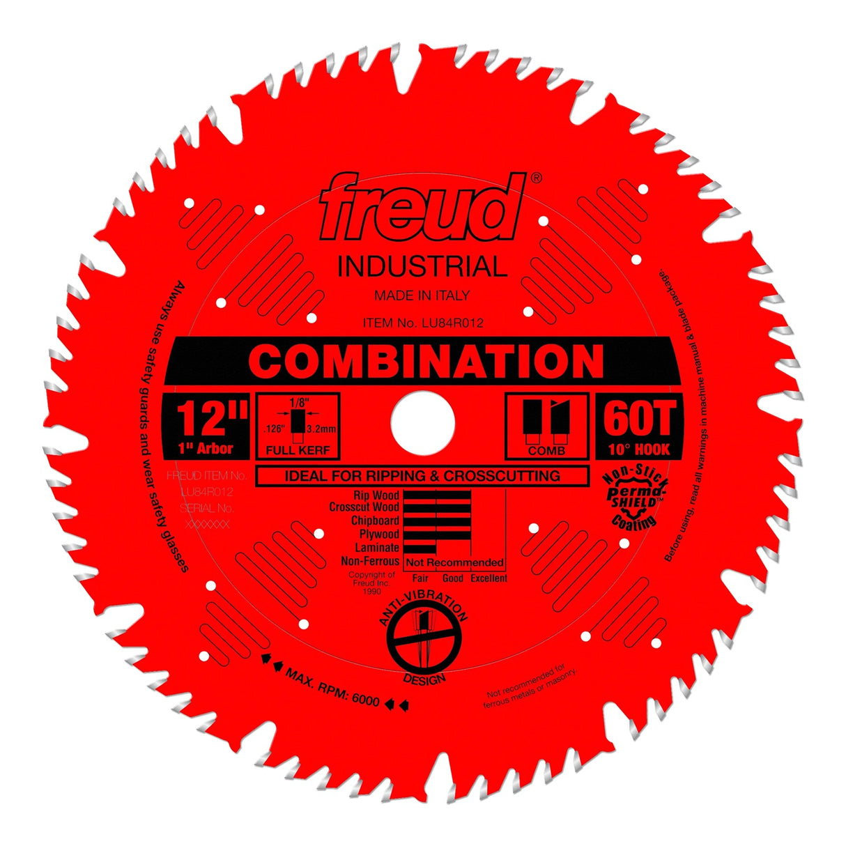 Freud Heavy-Duty Combination Circular Saw Blade 305mm 60T Teeth Detail