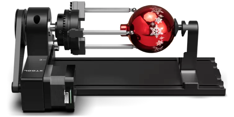 xTool RA2 Rotary Attachment for P2/S1/F1 Laser Cutter & Engravers, ideal for engraving round objects like wine glasses and baseball bats