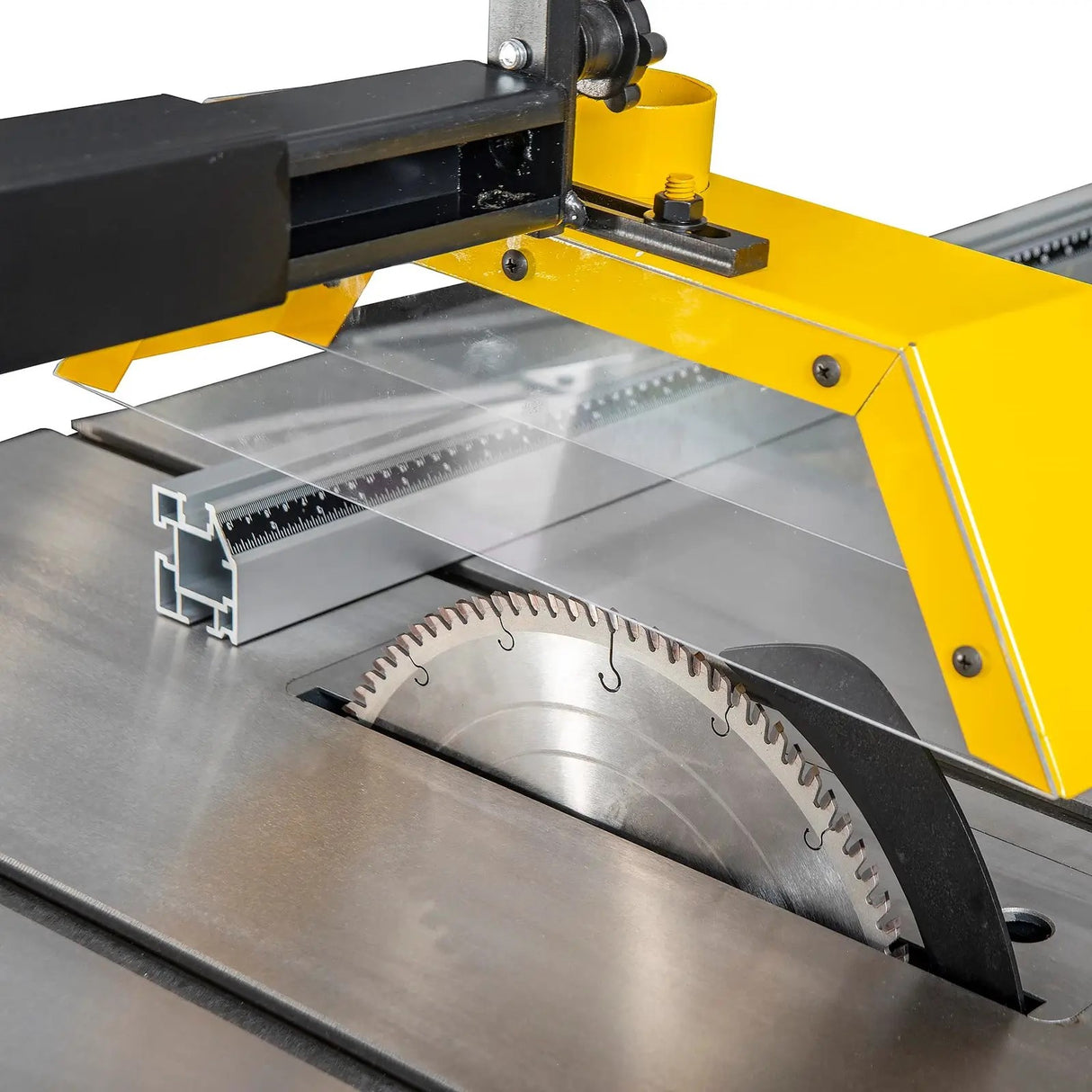 Sherwood 12in Heavy-Duty Table Saw with Panel Attachment, Dado Kit and Dust Guard in workshop setting