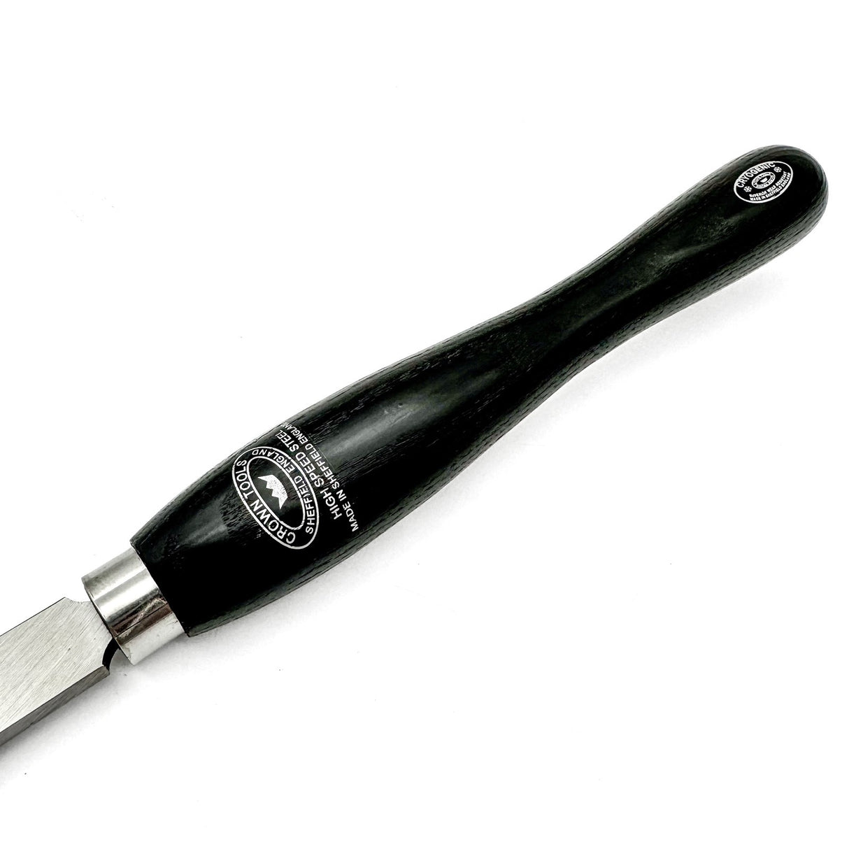 Crown Round Nose Scraper 25mm M2 Cryogenic Steel Woodturning Tool in use on Radiata pine bowl interior