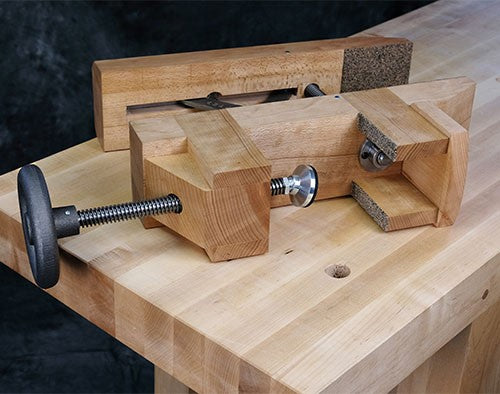 Benchcrafted Hi Vice portable vice mounting screw and handwheel, innovative modern twist on traditional French vice hardware