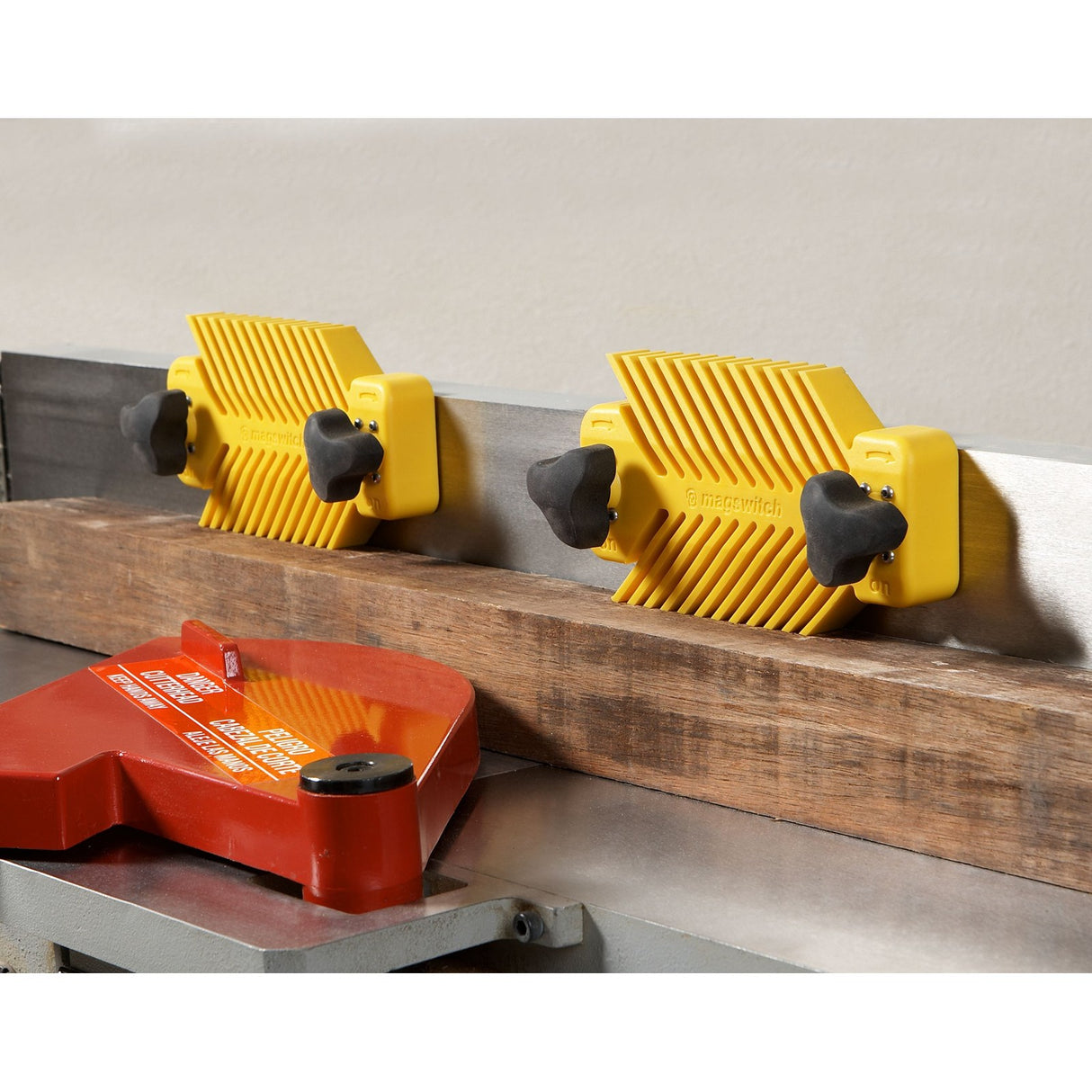 Magswitch Set of 2 Universal Magnetic Featherboards on woodworking table