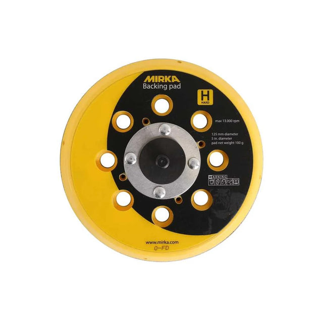 Mirka 125mm hard backing pad for DEROS sander in action