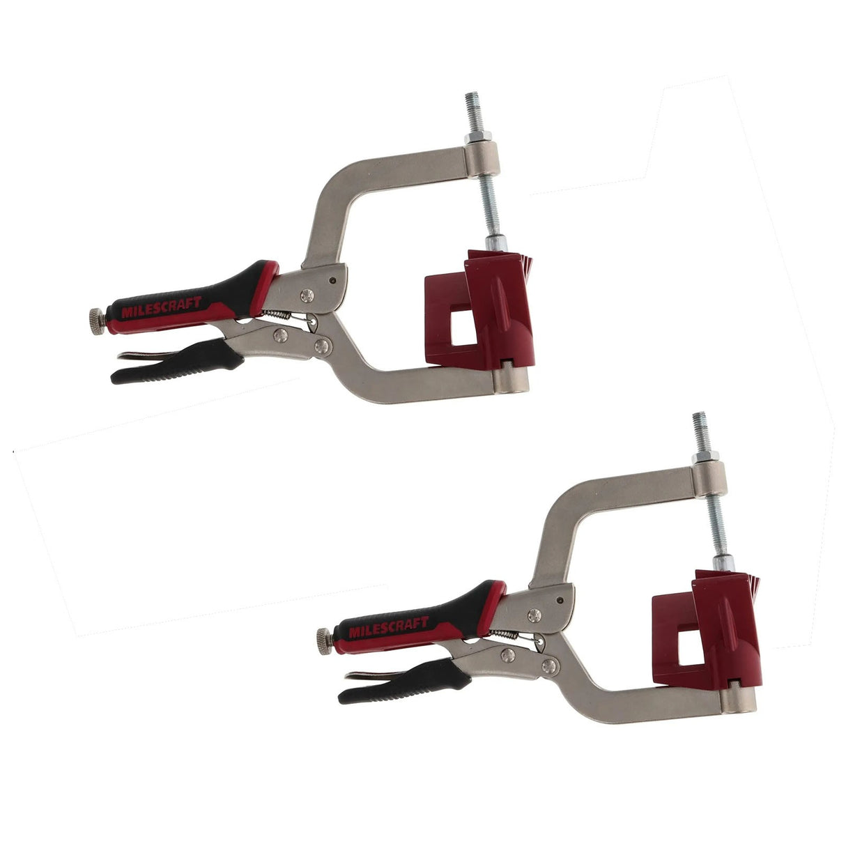 Milescraft Set of 2 Face Frame Corner Clamps in use on woodworking project