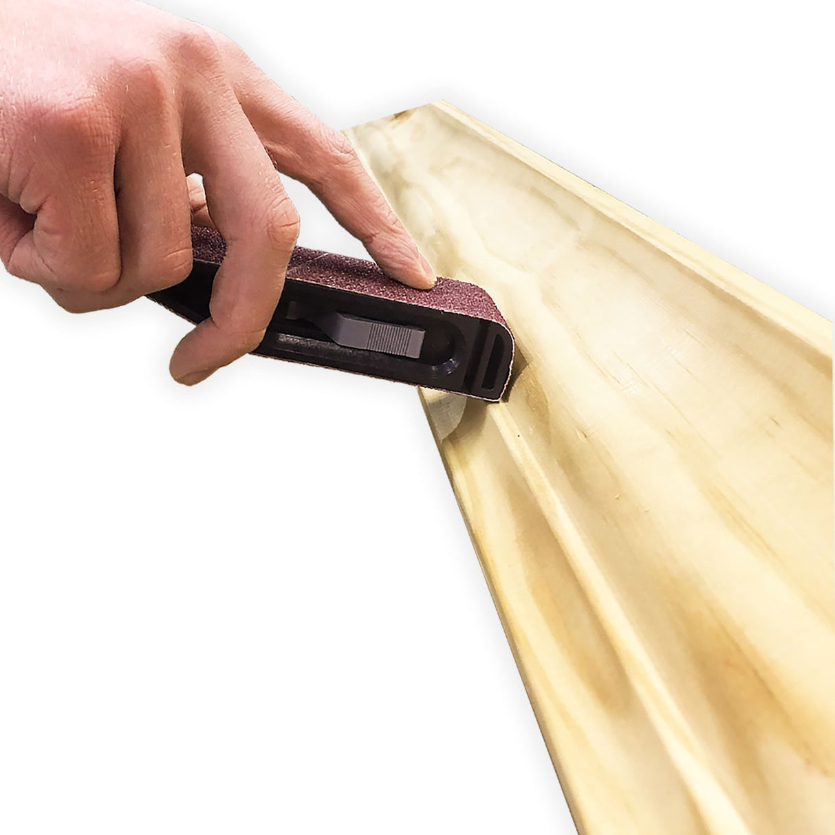 Milescraft SandDevil 1.5 Hand Sander & Belt Set showing multi-surface design for versatile sanding applications