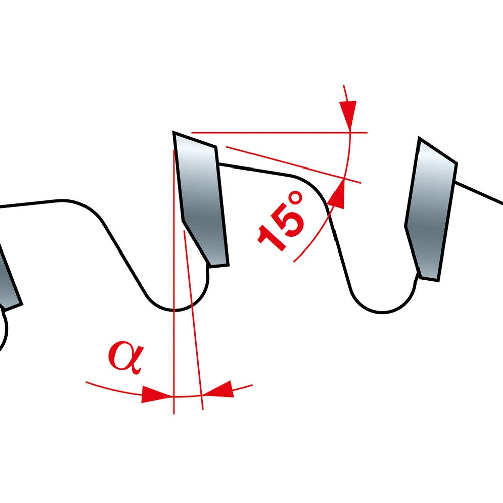 Freud Conical Scoring Saw Blade 120mm: Close-up view of micro-grain carbide tip for bi laminated panel scoring