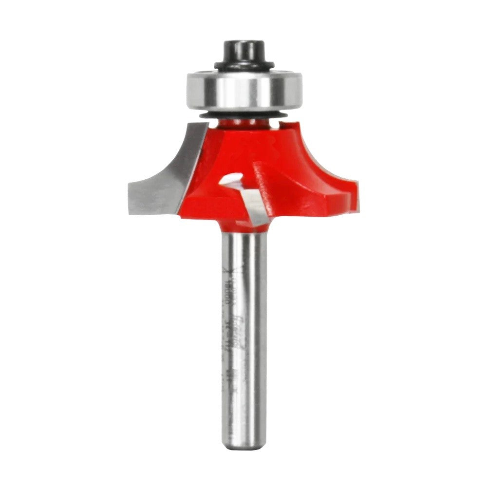 Freud Quadra-Cut Round Over Router Bits 1/4in Shank in action, showcasing the precision and versatility of this woodworking tool