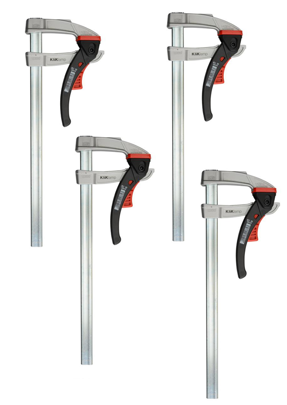Bessey KliKlamp Ratcheting Clamp Set showcasing innovative lightweight design