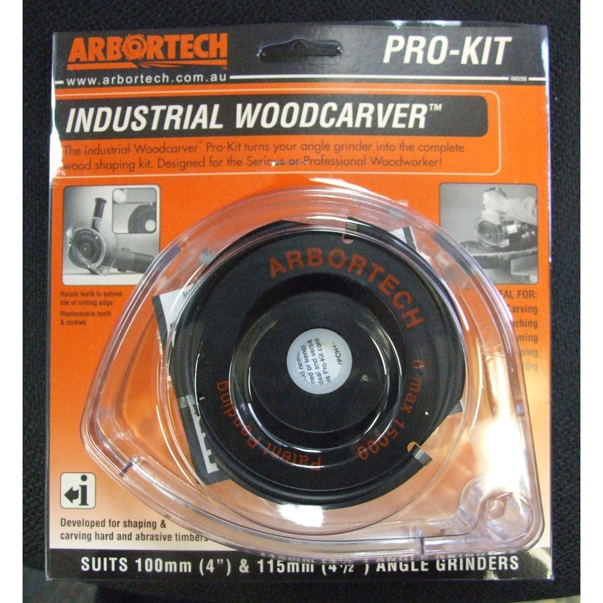 Arbortech Industrial Woodcarver Blade Carbide Attachment on angle grinder