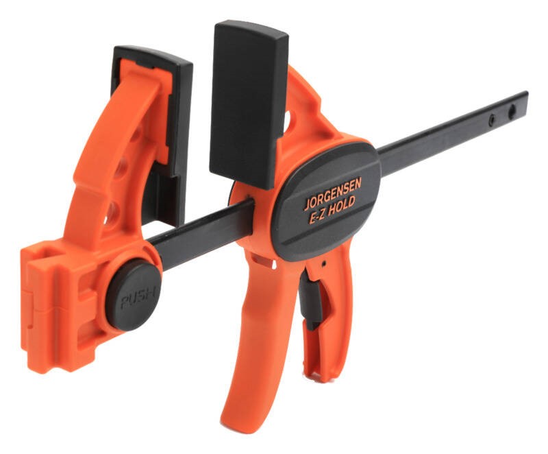 Pony Jorgensen E-Z HOLD Trigger Clamps in action, featuring contoured grip and quick-release lever
