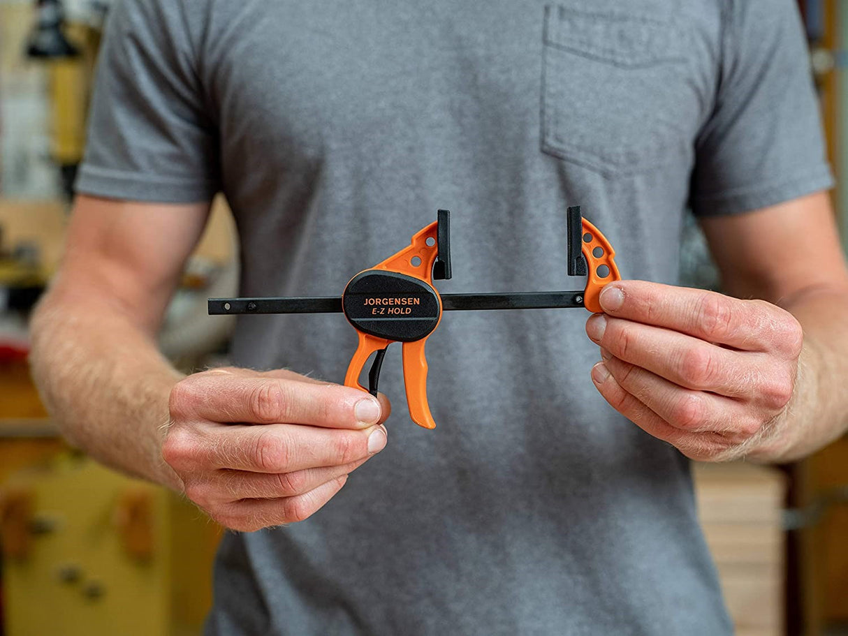 Pony Jorgensen Set of 4 E-Z HOLD Hobby Trigger Clamps in use on woodworking project