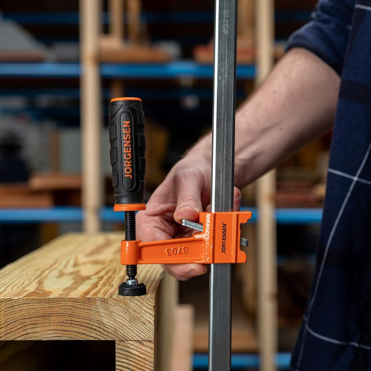 Pony Jorgensen 300mm Light Duty F Clamps - angled view showing quick action mechanism