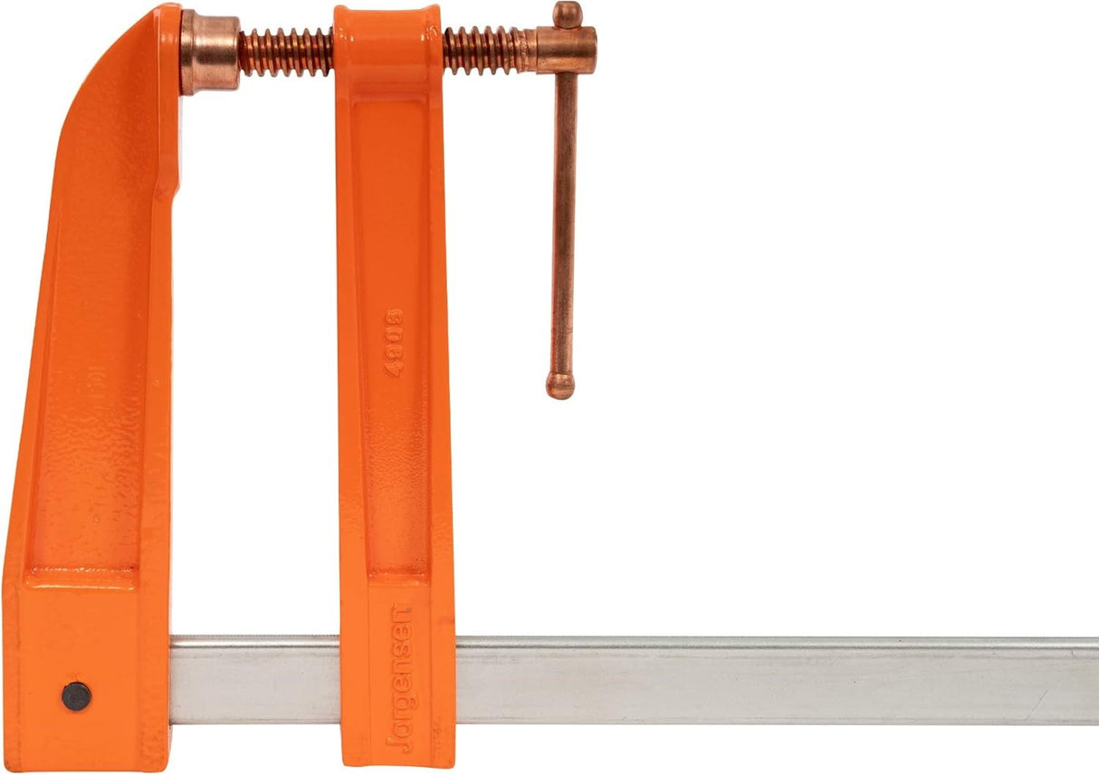 Pony Jorgensen Deep Reach Clamp 9in showing side view with copper plated screws and handles