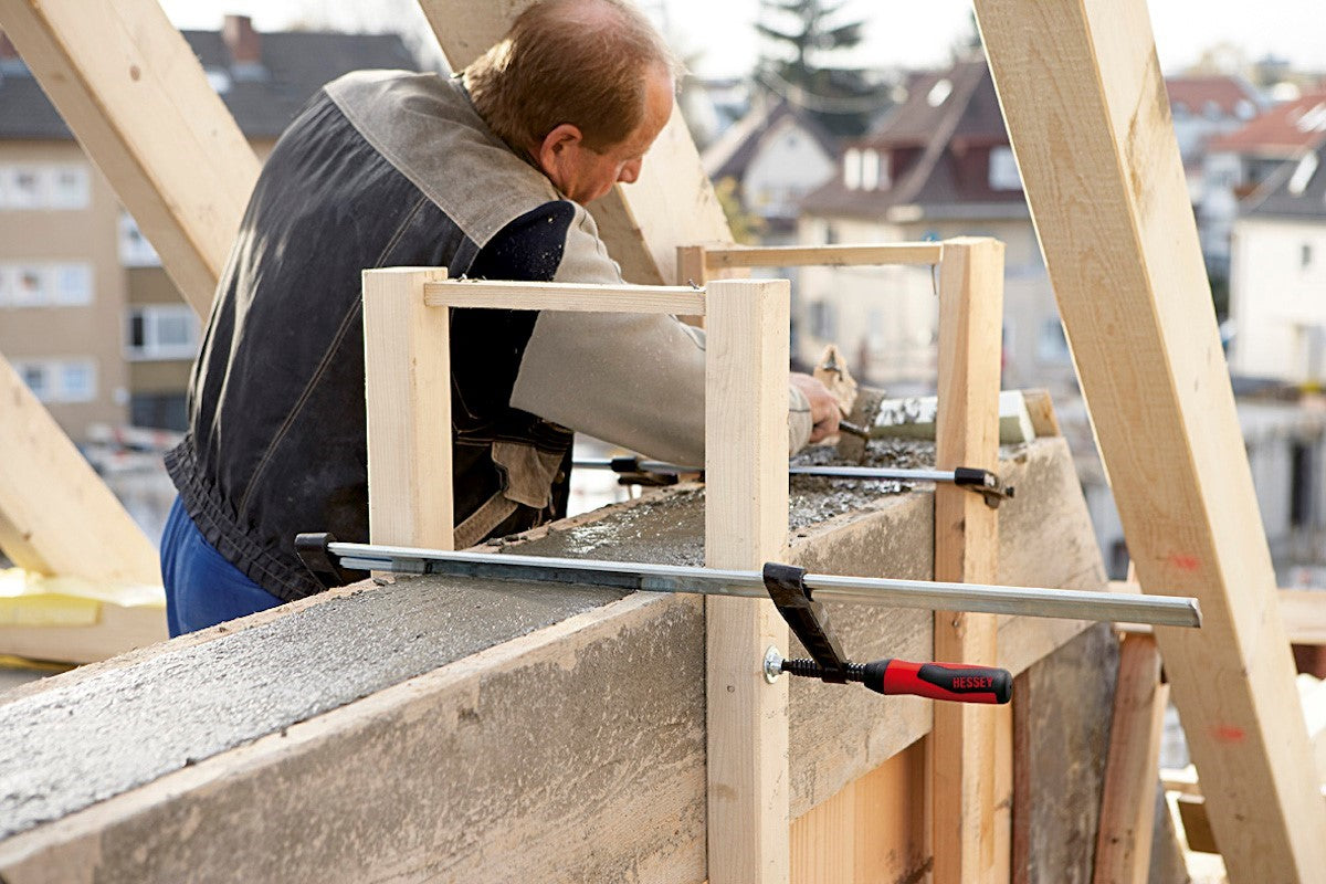 Bessey Quick Action Clamps TG Series Soft Grip Handle in use on woodworking project