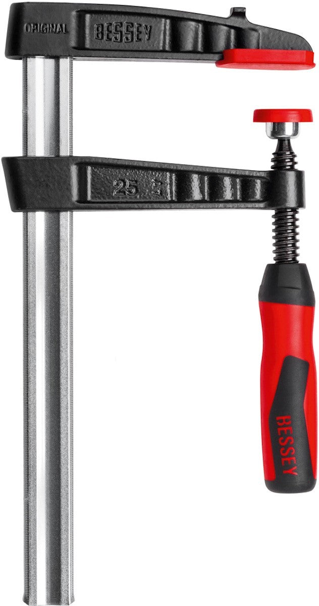 Bessey Set of 4 Quick Action Clamps TG Series Soft Grip Handle in use on woodworking project