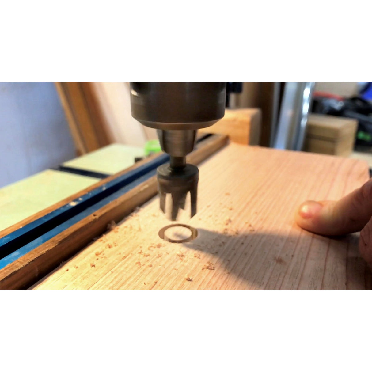 Snappy Tapered Wood Plug Cutter Set of Three Imperial in use