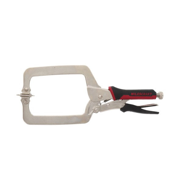 Milescraft 6in FaceClamp Framing Clamp showing Metal Swivel Pads, ideal for pocket hole joinery and project construction