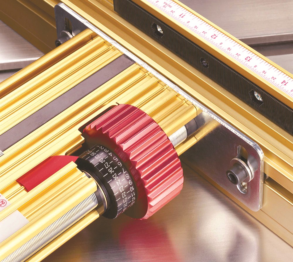 Incra TSLS Joinery System with Wonder Fence showcasing precise automatic positioning control for table saw fence