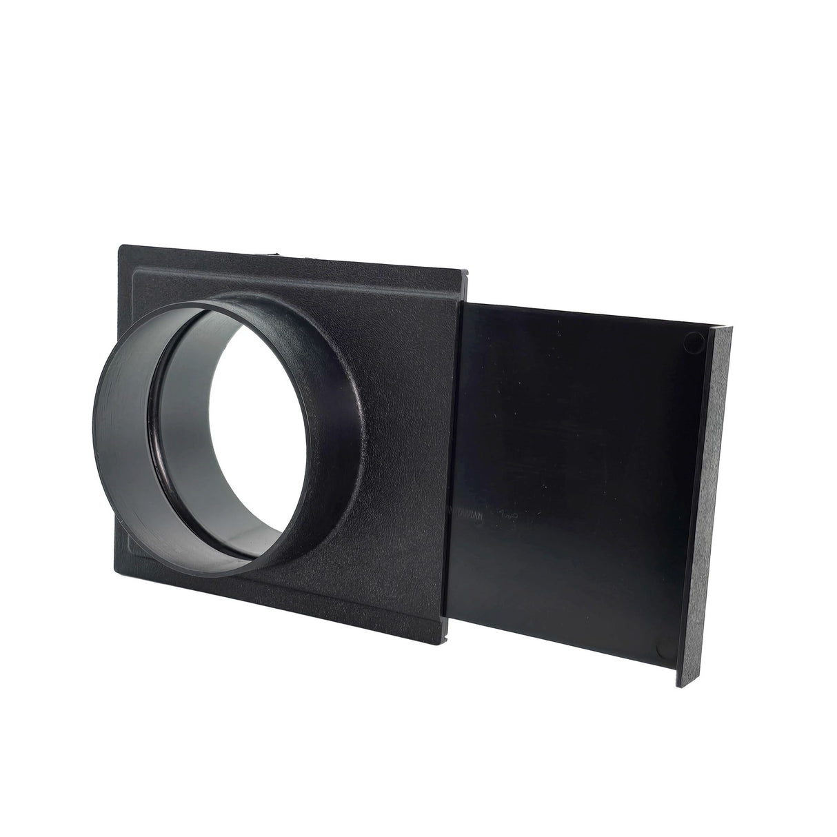 Sherwood 5in Blast Gate Connector for Dust Extraction Hose - Side view showing connector attachment point