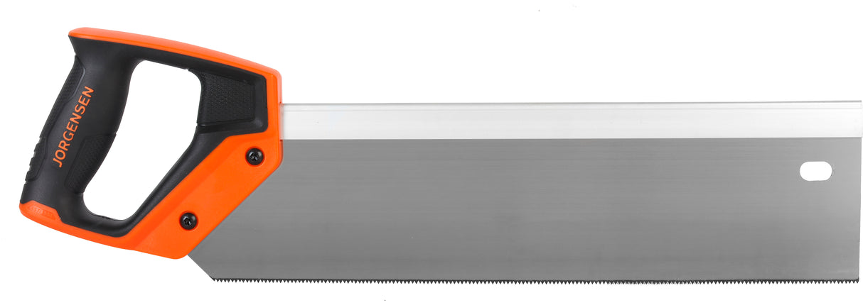 Pony Jorgensen 14in Tenon Saw with 12TPI Fine Cut Teeth in action, ideal for precise woodworking projects